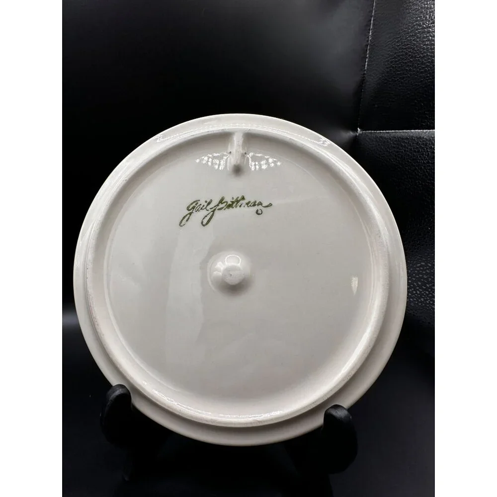 Southern Living‎ Sienna Green Garland Gail Pittman Pottery Trivet Plate 7.25”